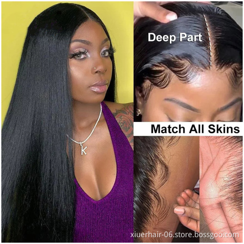 Wholesale Fast Shipping Transparent Frontal High Density 13*4 13*6 Brazilian Human Virgin Hair Lace Front Wigs
